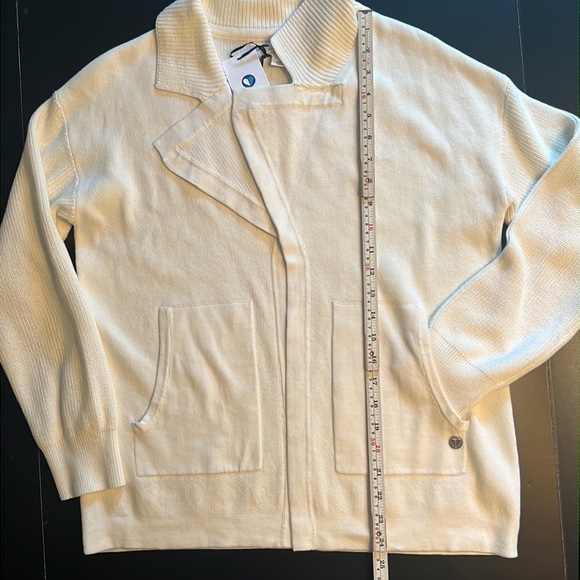 DG Simpli Zen cotton “go to cardigan”-big notch collar/hoodie-style pockets-NWT - Picture 8 of 11